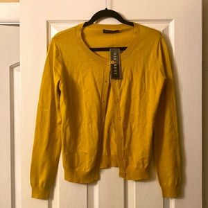 NWT Mikarose Mustard yellow cardigan